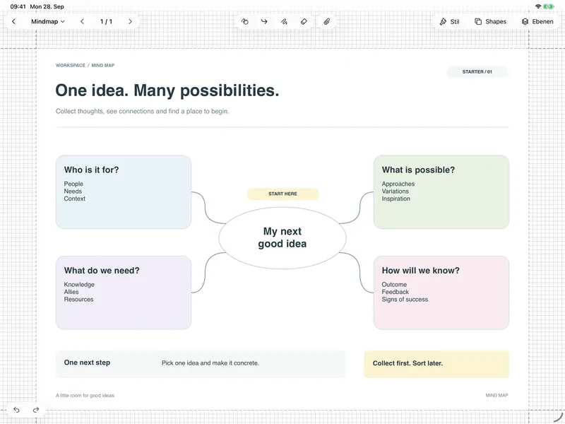 GoatNotes on iPad – Mindmaps: Gedanken sammeln und Zusammenhänge sichtbar machen.